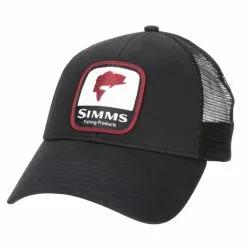Simms Bass Patch Trucker Hat -fishing Sales simms12212 001 bass patch trucker black s21 hires 1800x1200 1